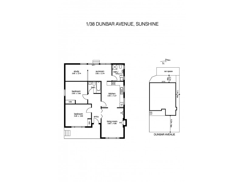 1/38 Dunbar Avenue, Sunshine VIC 3020 Floorplan