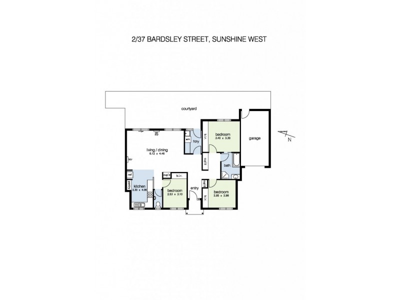 2/37 Bardsley Street, Sunshine West VIC 3020 Floorplan