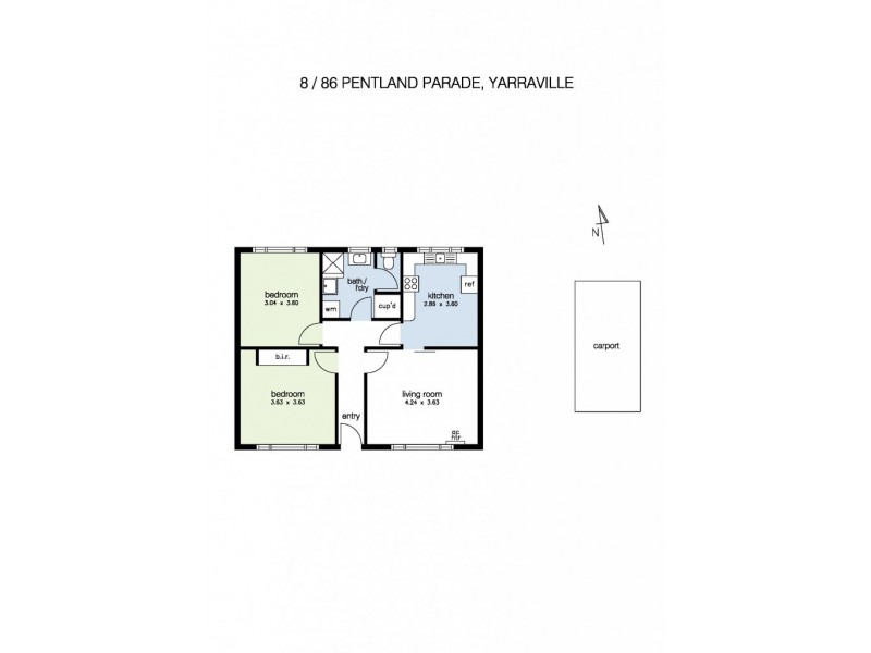8/86 Pentland Parade, Yarraville VIC 3013 Floorplan