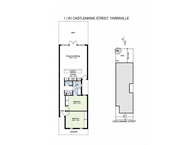 1/61 Castlemaine Street, Yarraville VIC 3013 Floorplan