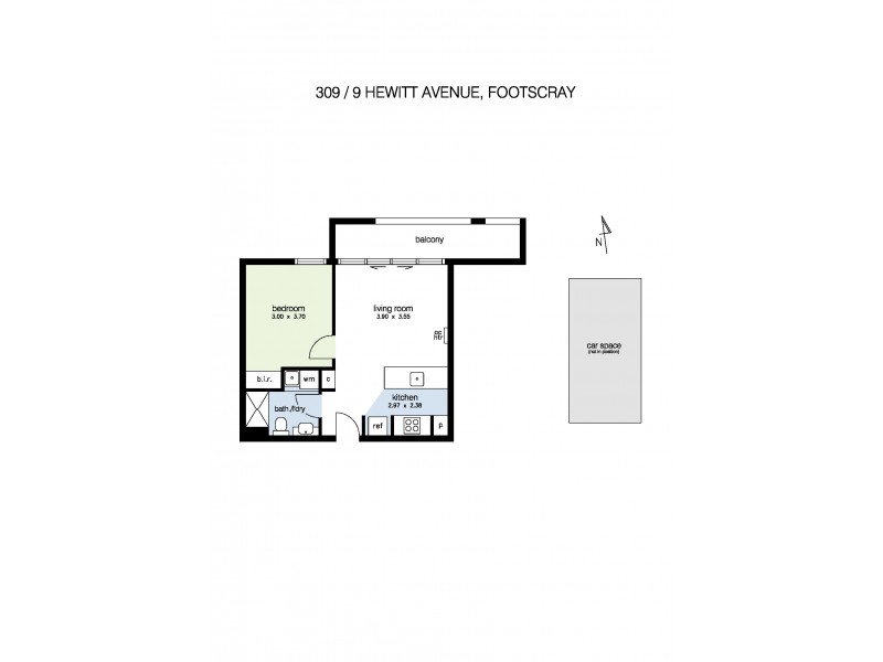 309/9 Hewitt Avenue, Footscray VIC 3011 Floorplan