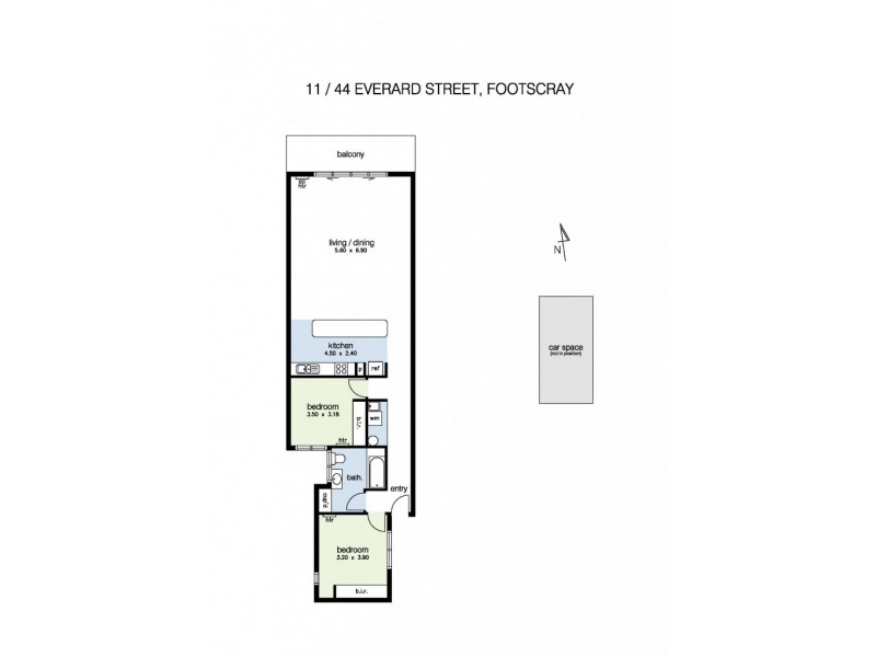 11/44 Everard Street, Footscray VIC 3011 Floorplan