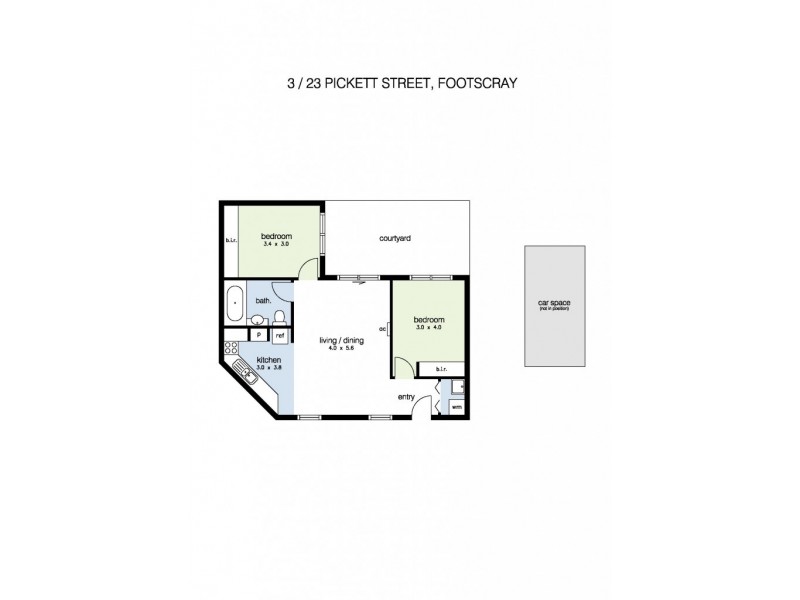 3/23 Pickett Street, Footscray VIC 3011 Floorplan