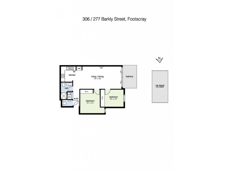 306/277 Barkly Street, Footscray VIC 3011 Floorplan