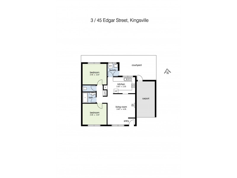 3/45 Edgar Street, Kingsville VIC 3012 Floorplan
