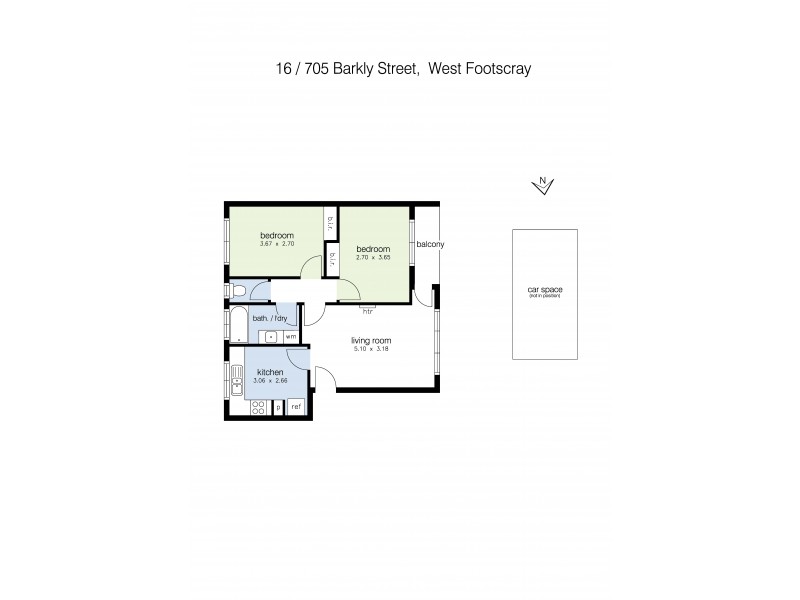 16/705 Barkly Street, West Footscray VIC 3012 Floorplan