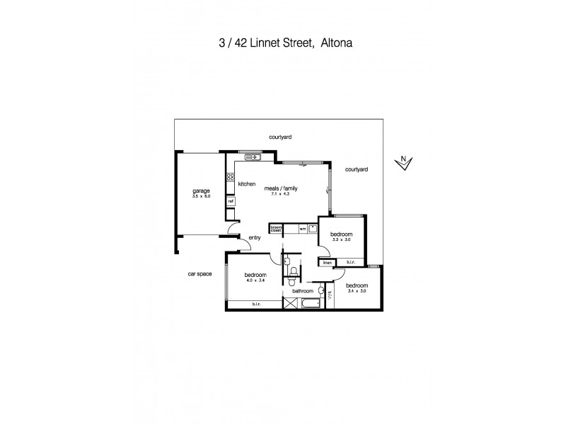 3/42 Linnet Street, Altona VIC 3018 Floorplan
