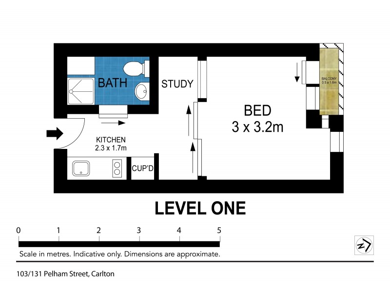 103/131 Pelham Street, Carlton VIC 3053 Floorplan