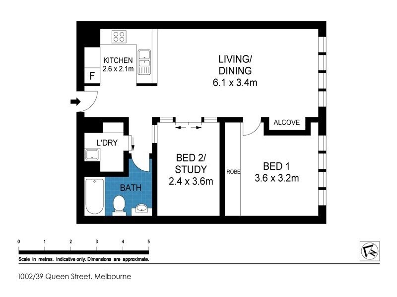 1002/39 Queen Street, Melbourne VIC 3000 Floorplan