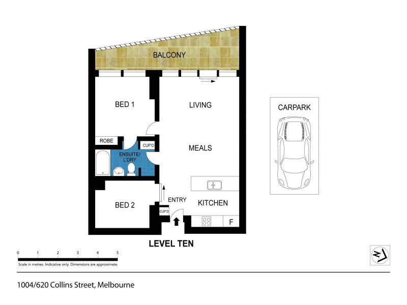1004/620 Collins Street, Melbourne VIC 3000 Floorplan