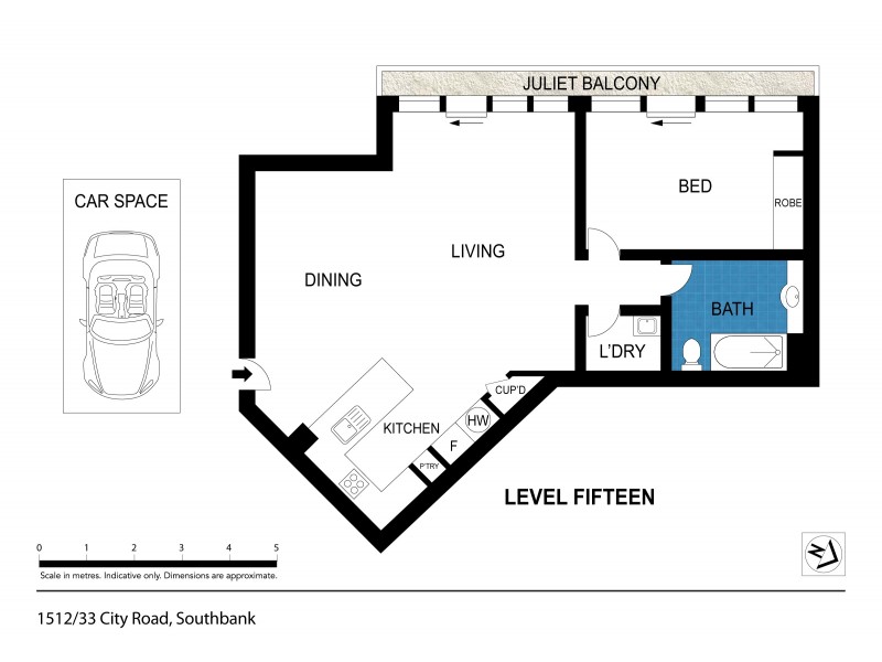 1512/33 City Road, Southbank VIC 3006 Floorplan