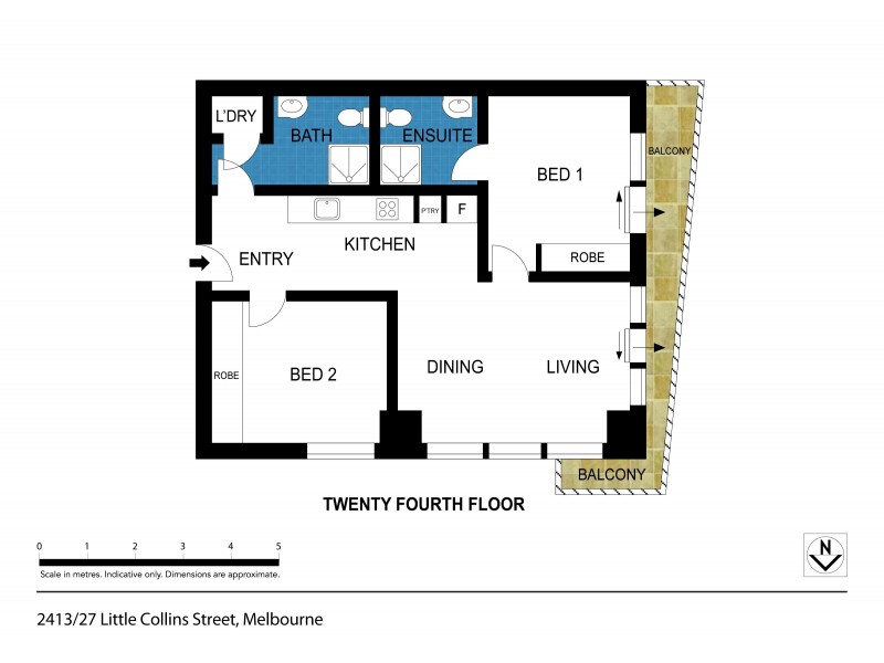 2413/27 Little Collins Street, Melbourne VIC 3000 Floorplan