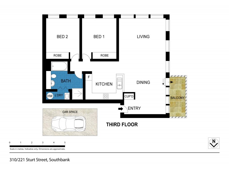 310/221 Sturt Street, Southbank VIC 3006 Floorplan