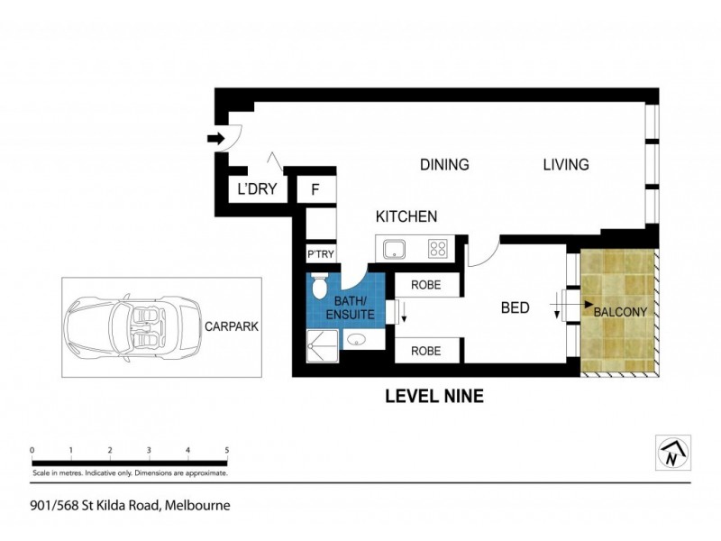 901/568 St Kilda Road, Melbourne VIC 3004 Floorplan