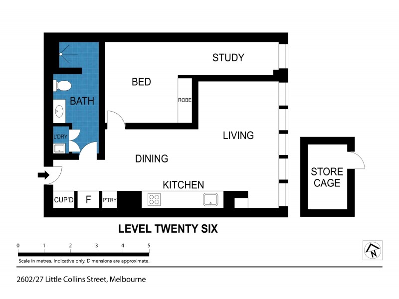 2602/27 Little Collins Street, Melbourne VIC 3000 Floorplan
