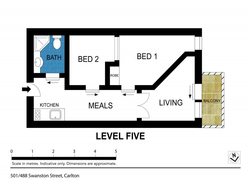 501/488 Swanston Street, Carlton VIC 3053 Floorplan