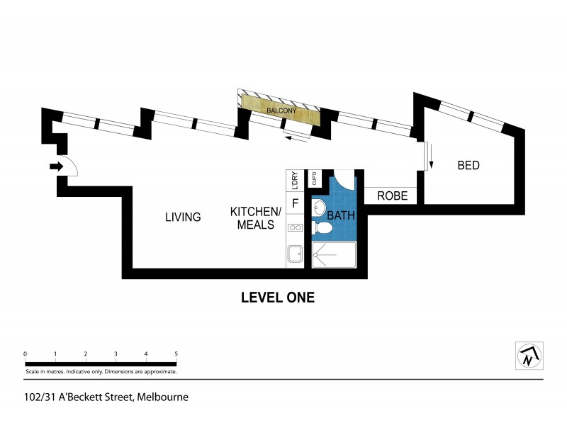 102/31 A’beckett Street, Melbourne VIC 3000 Floorplan