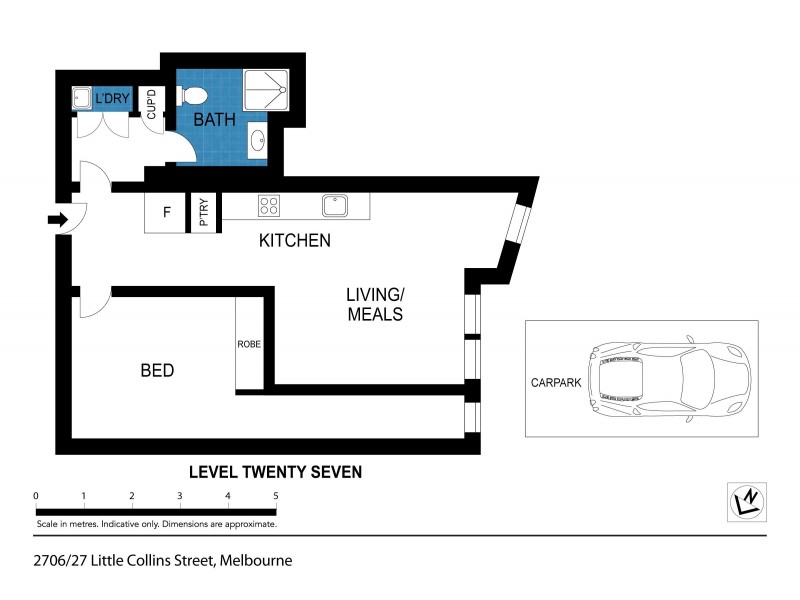 2706/27 Lt Collins St, Melbourne VIC 3000 Floorplan