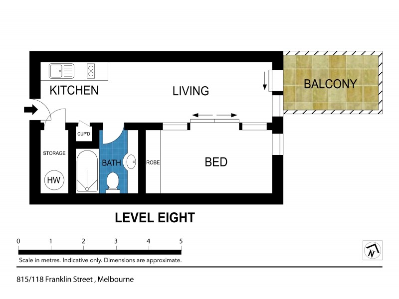 815/118 Franklin St, Melbourne VIC 3000 Floorplan