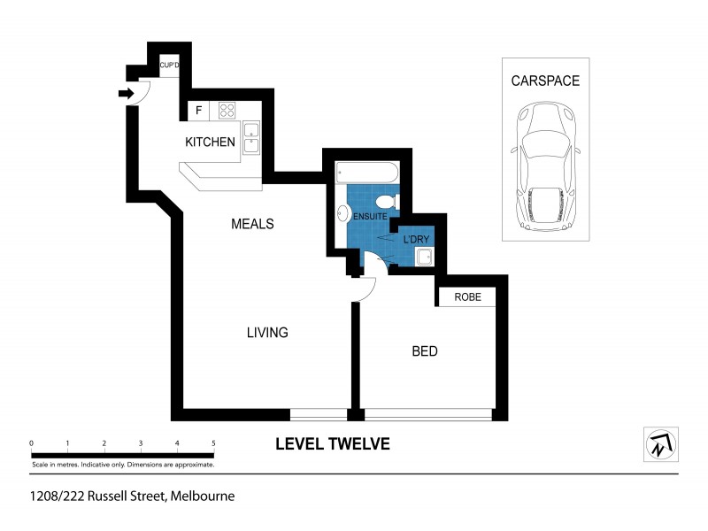 1208/222 Russell Street, Melbourne VIC 3000 Floorplan