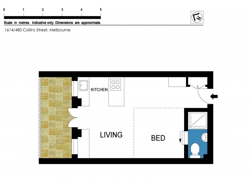 1614/480 Collins St, Melbourne VIC 3000 Floorplan