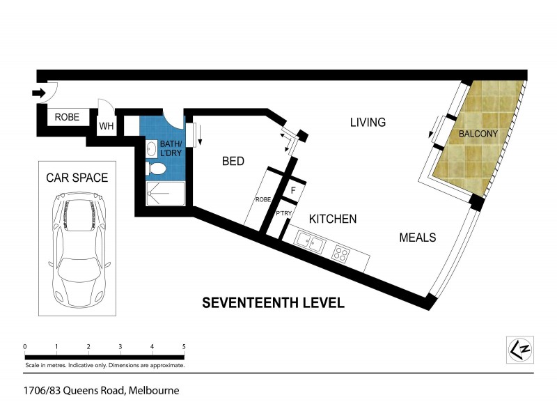 1706/83 Queens Road, Melbourne VIC 3004 Floorplan