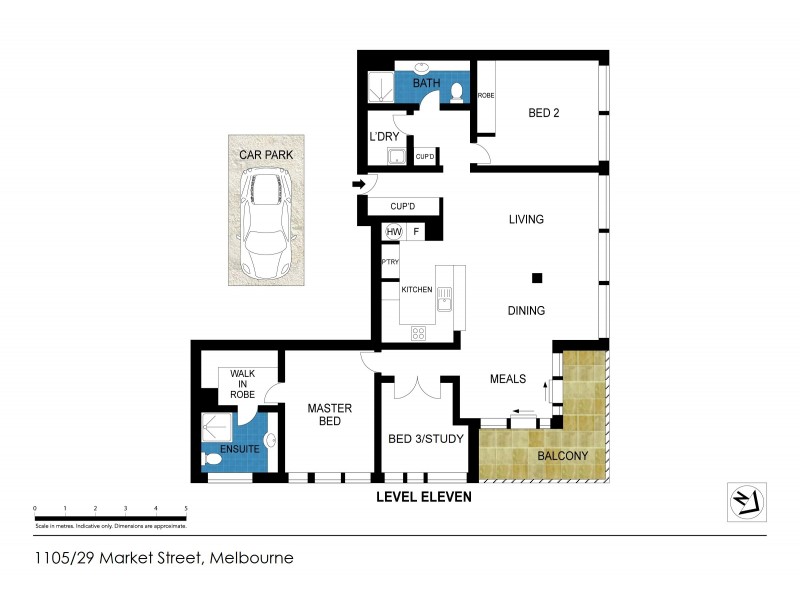 1105/29 Market Street, Melbourne VIC 3000 Floorplan