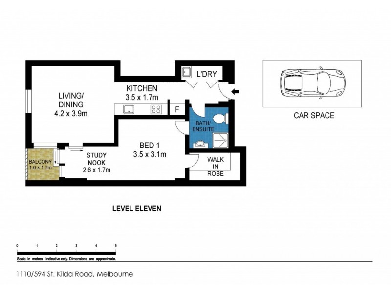 1110/594 St Kilda Road, Melbourne VIC 3004 Floorplan