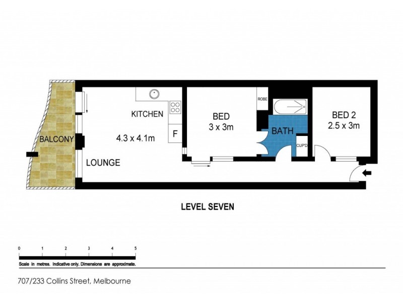707/233 Collins Street, Melbourne VIC 3000 Floorplan
