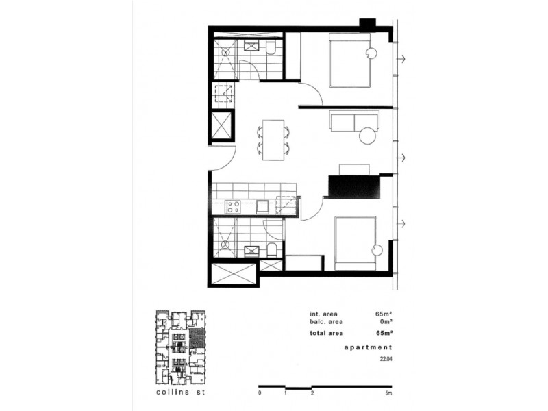 2204/568 Collins Street, Melbourne VIC 3000 Floorplan
