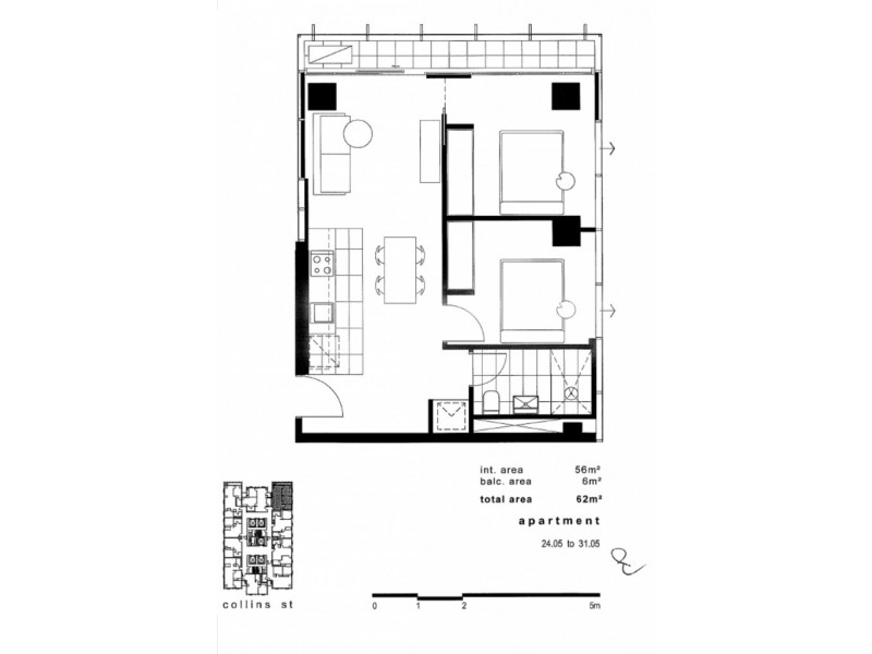 2405/568 Collins Street, Melbourne VIC 3000 Floorplan