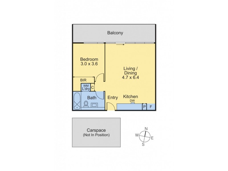 604/55 Queens Road, Melbourne VIC 3000 Floorplan