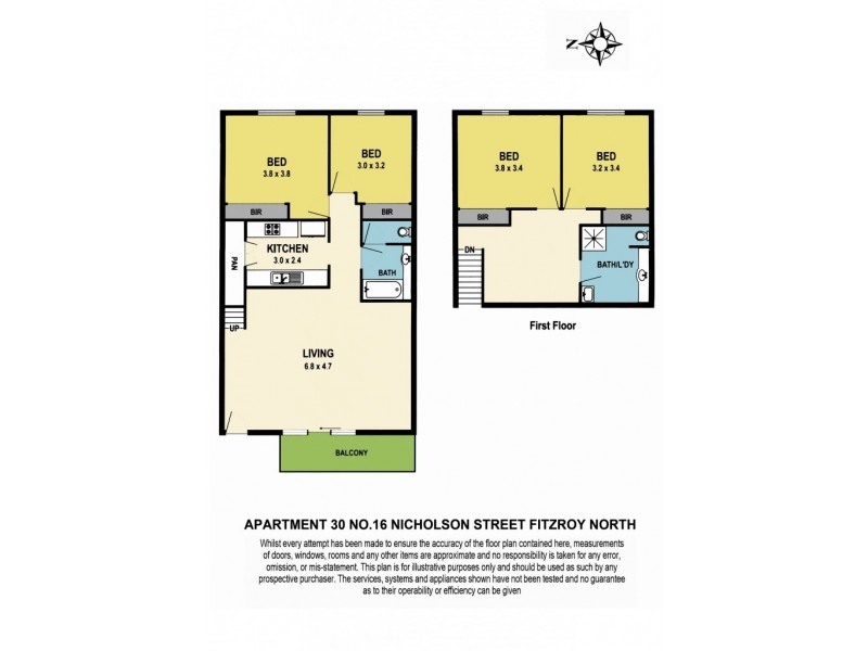 30/16 Nicholson Street, Fitzroy North VIC 3068 Floorplan