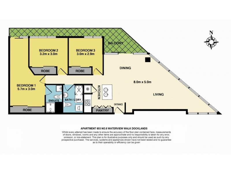 603/8 Waterview Walk, Docklands VIC 3008 Floorplan