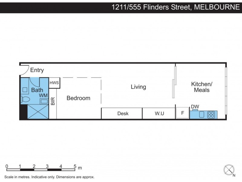 1211/555 Flinders st, Melbourne VIC 3000 Floorplan
