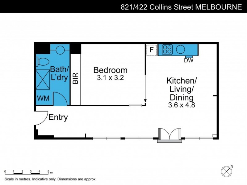 821/422 Collins Street, Melbourne VIC 3000 Floorplan