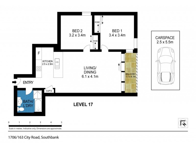 706/163 City Road, Southbank VIC 3006 Floorplan