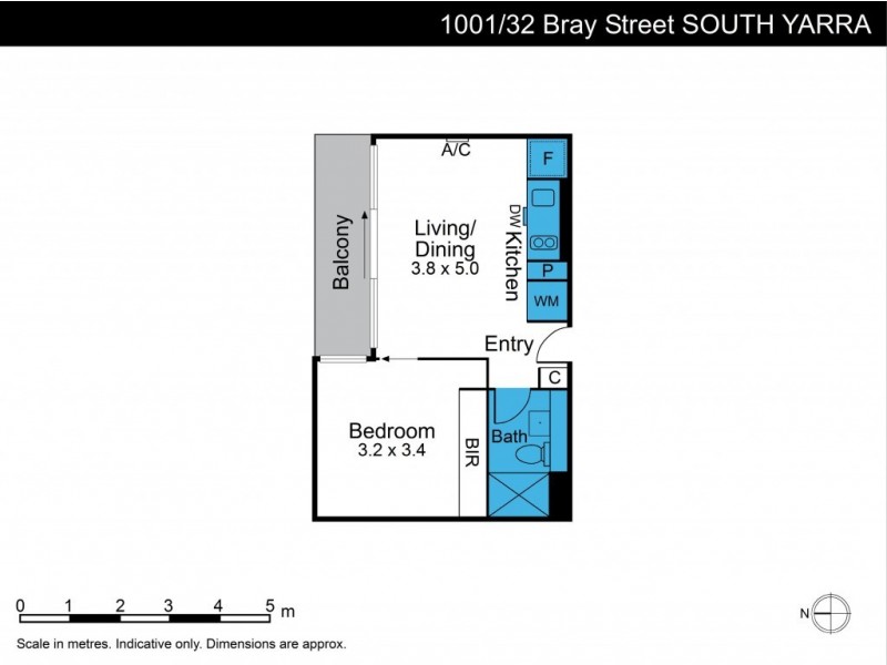 1001/32 Bray Street, South Yarra VIC 3141 Floorplan
