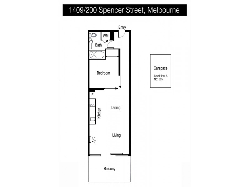 1409/200 Spencer Street, Melbourne VIC 3000 Floorplan