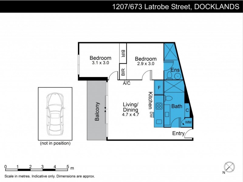 1207/673 Latrobe Street, Docklands VIC 3008 Floorplan