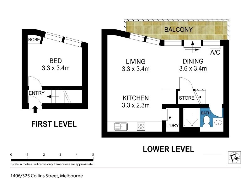 1406/325 Collins Street, Melbourne VIC 3000 Floorplan