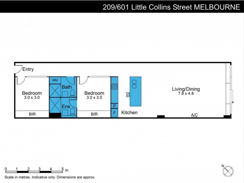 209/601 Little Collins Street, Melbourne VIC 3000 Floorplan