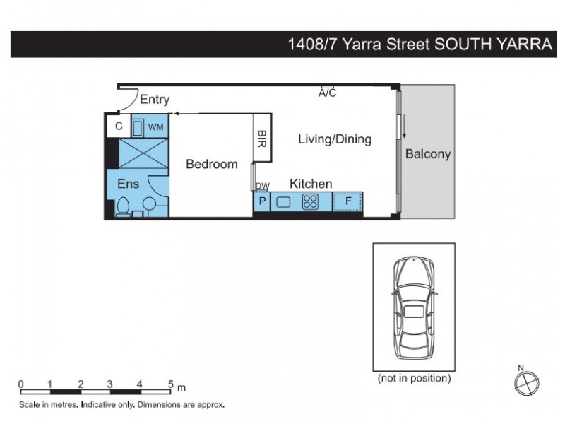 1408/7 Yarra Street, South Yarra VIC 3141 Floorplan