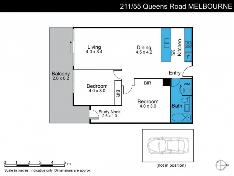 211/55 Queens Road, Melbourne VIC 3004 Floorplan