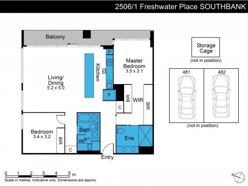2506/1 Freshwater Place, Southbank VIC 3006 Floorplan