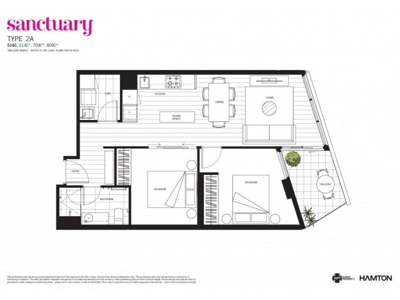 809/4 Acacia Place, Abbotsford VIC 3067 Floorplan
