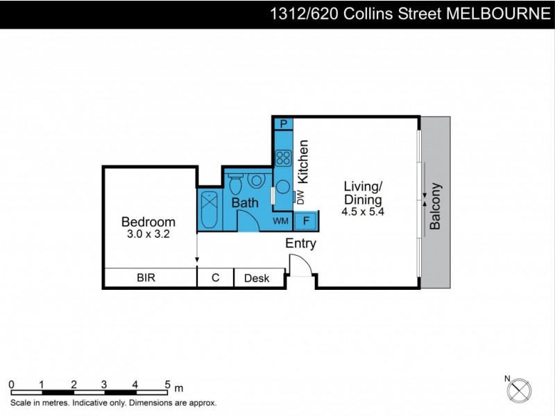 1312/620 Collins Street, Melbourne VIC 3000 Floorplan