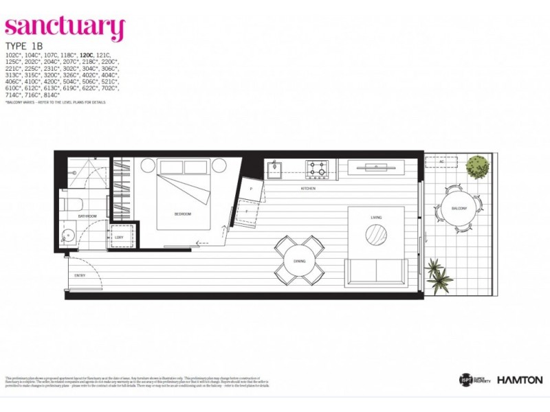 612/4 Acacia Place, Abbotsford VIC 3067 Floorplan
