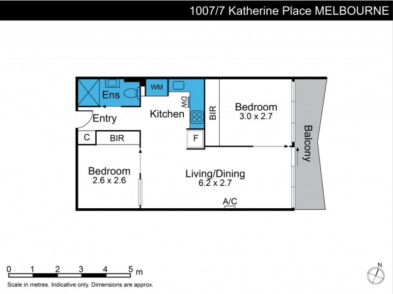 1007/7 Katherine Place, Melbourne VIC 3000 Floorplan