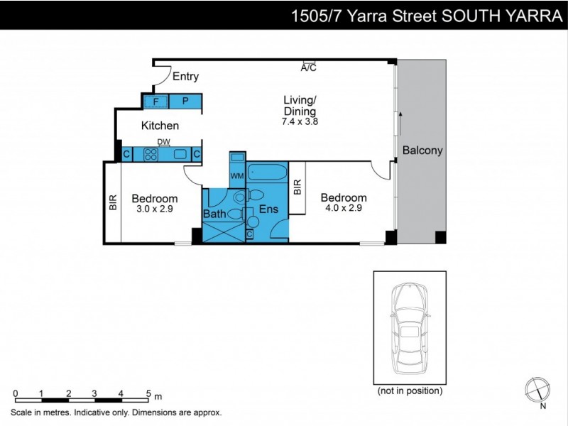 1505/7 Yarra Street, South Yarra VIC 3141 Floorplan